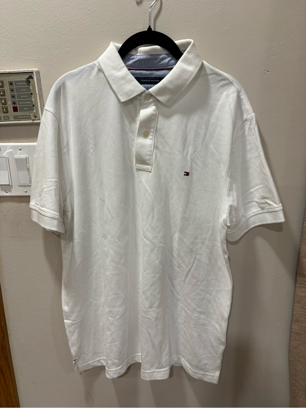 Tommy Hilfiger White Polo with Signature Flag